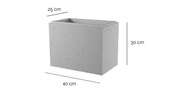Wymiary - Betonowe bloczki modułowe VIDE - 40 cm x 25 cm x 30 cm