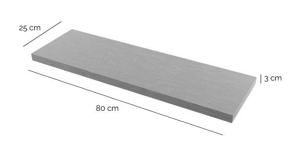 Wymiary - Betonowe bloczki modułowe VIDE - Daszek (Pokrywa) 80 cm x 25 cm x 3 cm